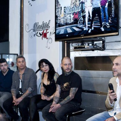 Fernando Jerez y los tatuadores de 'Madrid Ink', en la presentación
