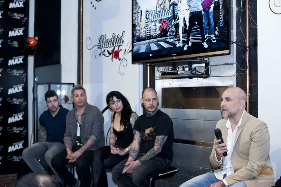 Fernando Jerez y los tatuadores de 'Madrid Ink', en la presentación