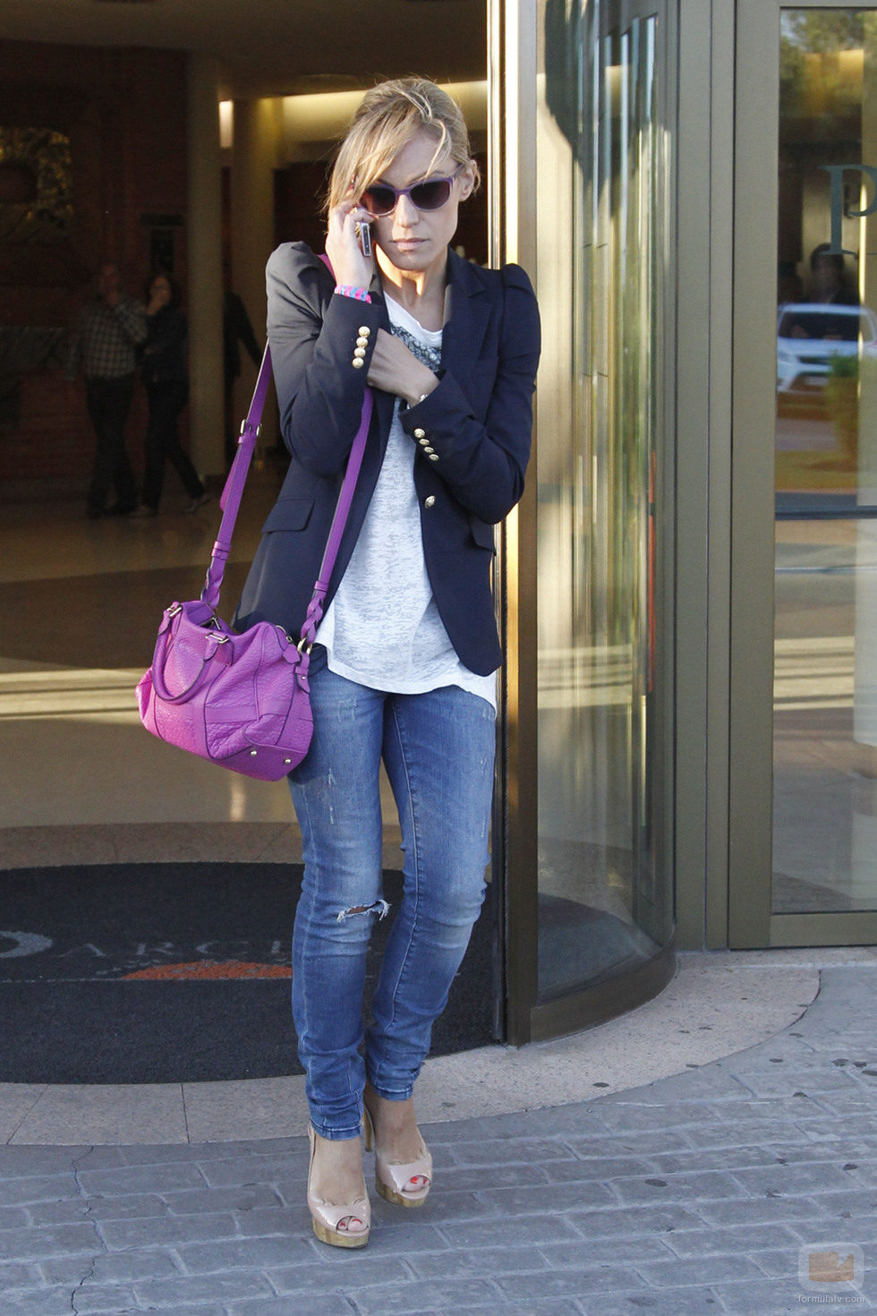 Luján Argüelles en el tanatorio de Mario Biondo