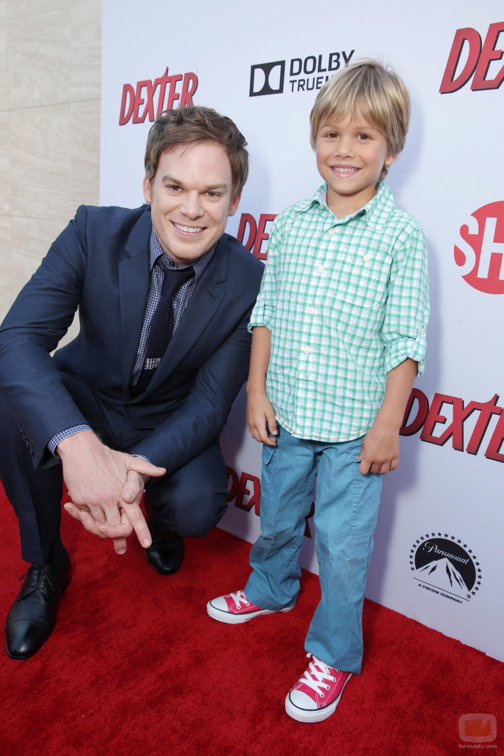 Michael C. Hall y Jadon Wells, en la presentación de la última temporada de 'Dexter' 