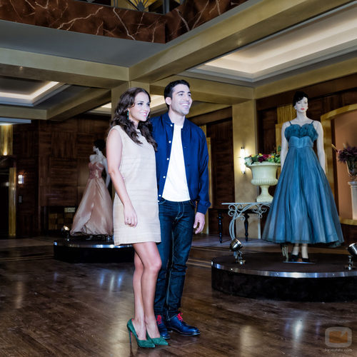 Paula Echevarría y Miguel Ángel Silvestre en la presentación de 'Galerías Velvet'