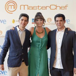 Los tres finalistas de 'MasterChef' en la sala Kinépolis de Madrid