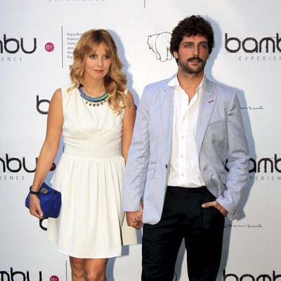 Pablo Castañón y su pareja en la fiesta de aniversario de Bambú