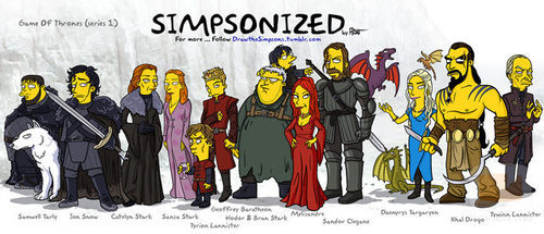 Personajes de 'Juego de tronos' dibujados al "estilo Simpson"