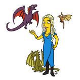 Daenerys Targaryen, de 'Juego de tronos', dibujada como un personaje de 'Los Simpson'