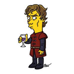 Tyrion Lannister, dibujado como un personaje de 'Los Simpson'