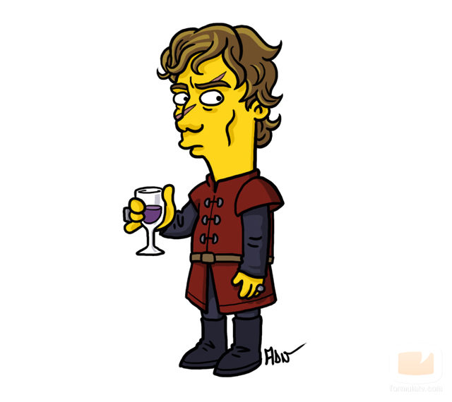 Tyrion Lannister, dibujado como un personaje de 'Los Simpson'