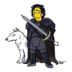 Jon Nieve y Fantasma, de 'Juego de tronos', quedarían así en 'Los Simpson'