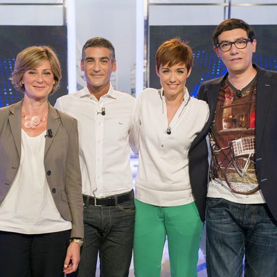 Montse Abbad, Albert Barniol, Marta Solano y Alejandro Flórez en la presentación de 'España directo'