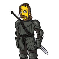 Sandor Clegane amarillo, si fuera un personaje de 'Los Simpson' 