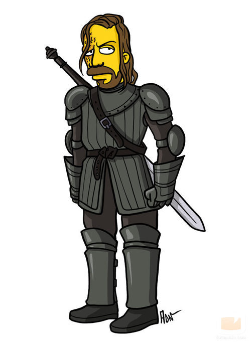 Sandor Clegane amarillo, si fuera un personaje de 'Los Simpson' 