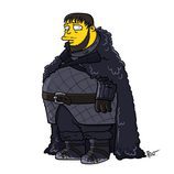 Samwell Tarly, de 'Juego de tronos', dibujado como un personaje de 'Los Simpson'