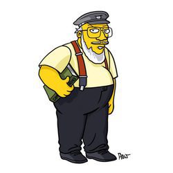 El escritor George R.R. Martin, dibujado al "estilo Simpson"