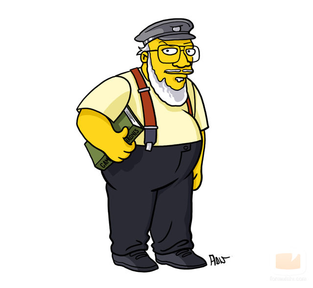 El escritor George R.R. Martin, dibujado al "estilo Simpson"