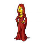 Melisandre, de 'Juego de tronos', como personaje de 'Los Simpson'
