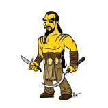 Khal Drogo, dibujado como si fuera un personaje de 'Los Simpson'