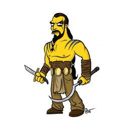 Khal Drogo, dibujado como si fuera un personaje de 'Los Simpson'