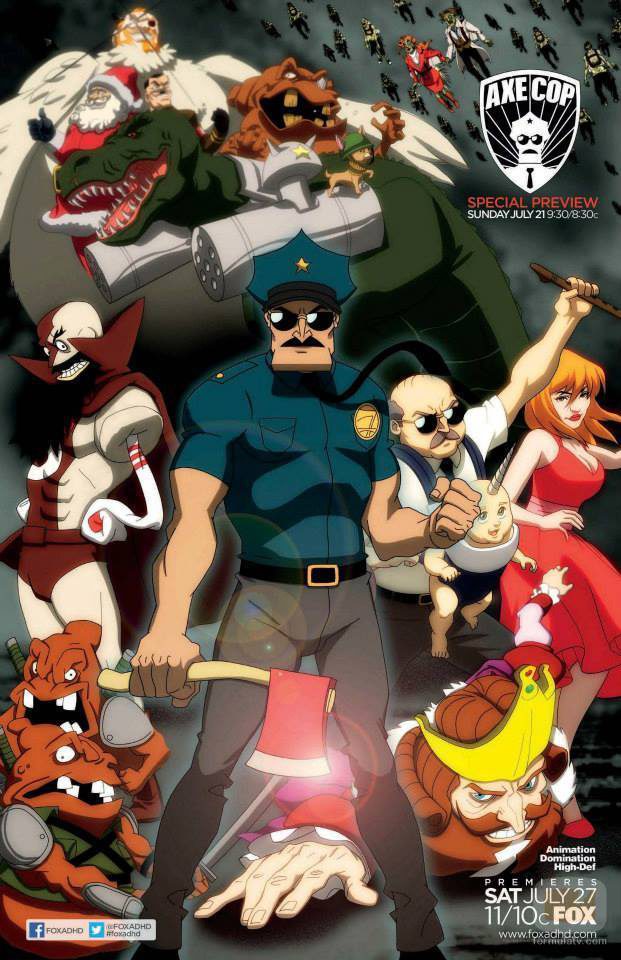 Póster de la serie 'Axe Cop' para la Comic-Con 2013