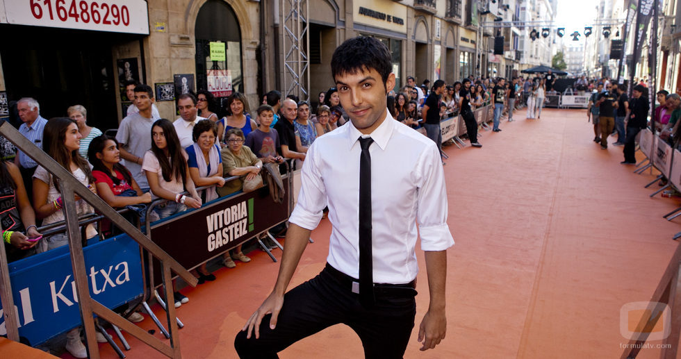 Antonio Díaz, 'El mago Pop', en la alfombra naranja del FesTVal de Vitoria