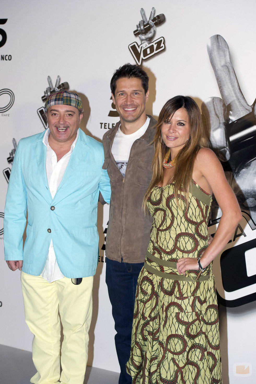 Isidro Montalvo, Jaime Cantizano y Mar Montoro en la presentación de 'La voz'