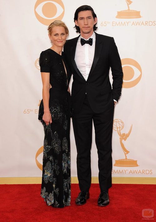 Joanne Tucker y Adam Driver en la alfombra roja de los Emmy 2013