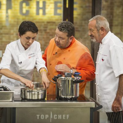 Elisabeth Julianne con Alberto Chicote y Karlos Arguiñano