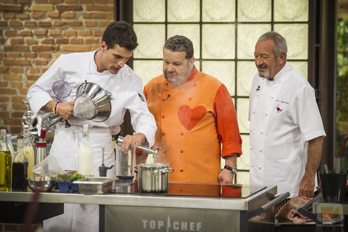 Miguel Cobo con Alberto Chicote y Karlos Arguiñano