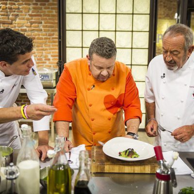 Miguel Cobo, Alberto Chicote y Karlos Arguiñano en 'Top Chef'