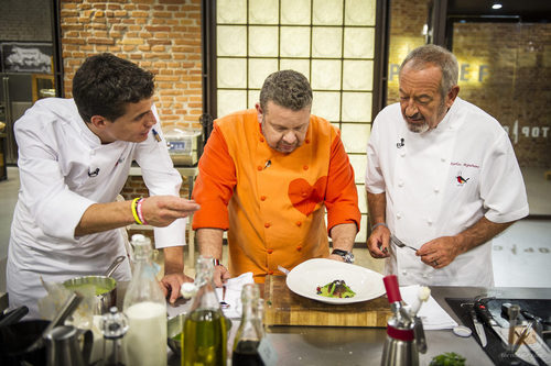 Miguel Cobo, Alberto Chicote y Karlos Arguiñano en 'Top Chef'