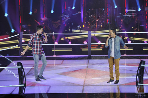 Edu Ruiz y Alejandro Udó en el ring de 'La voz'