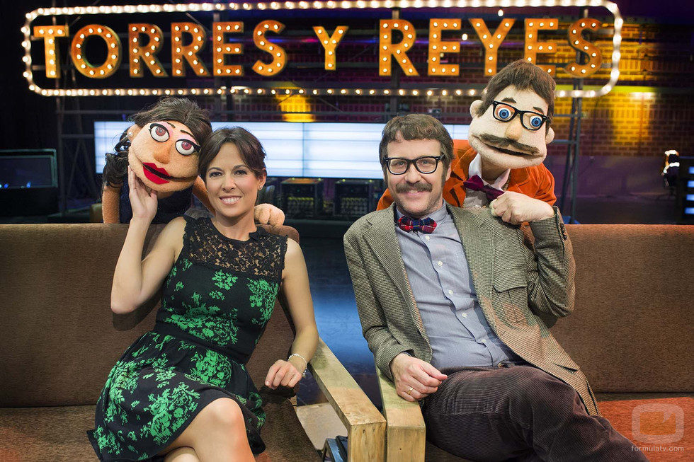 Mara Torres y Joaquín Reyes junto a sus versiones Lunnis