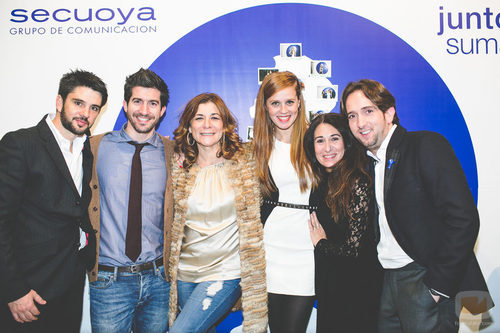 Sonia Martínez, María Castro y Raúl Berdonés en la fiesta del 5º aniversario del Grupo Secuoya