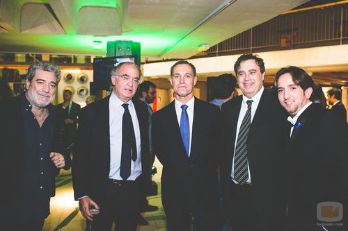Miguel Ángel Rodríguez, Silvio González y Raúl Berdonés en la fiesta del 5º aniversario del Grupo Secuoya