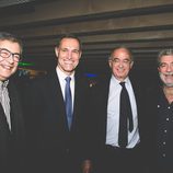 Silvio González y Miguel Ángel Rodríguez en la fiesta del 5º aniversario del Grupo Secuoya