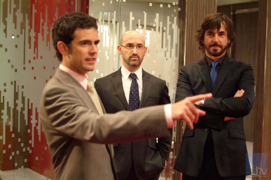 Pau Roca, Javier Cámara y Santi Millán