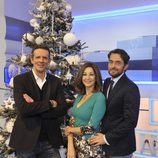 Ana Rosa Quintana junto a Joaquín Prat y Máxim Huerta por Navidad