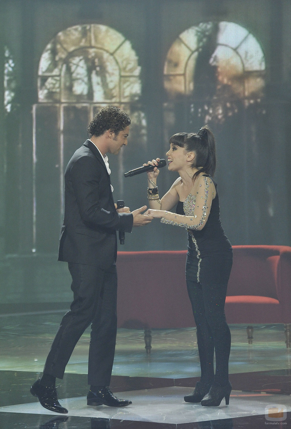 David Bisbal y Dina Arriaza en la final de la 'La voz 2'