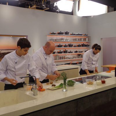 Fabián León con Tomeu Caldentey y Óscar Martínez