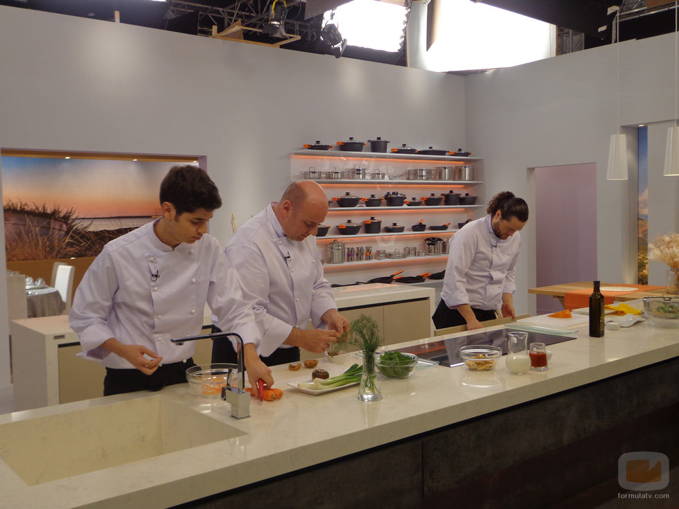 Fabián León con Tomeu Caldentey y Óscar Martínez