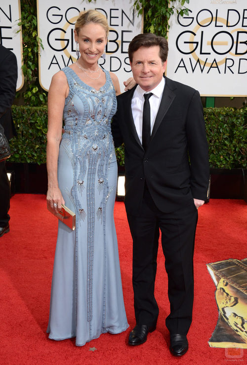 Michael J. Fox y Tracy Pollan en los Globos de Oro 2014