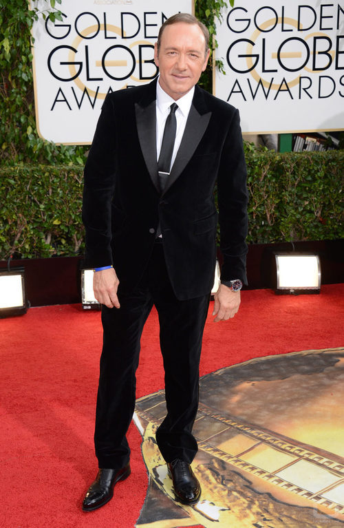 Kevin Spacey en la alfombra roja de los Globos de Oro 2014