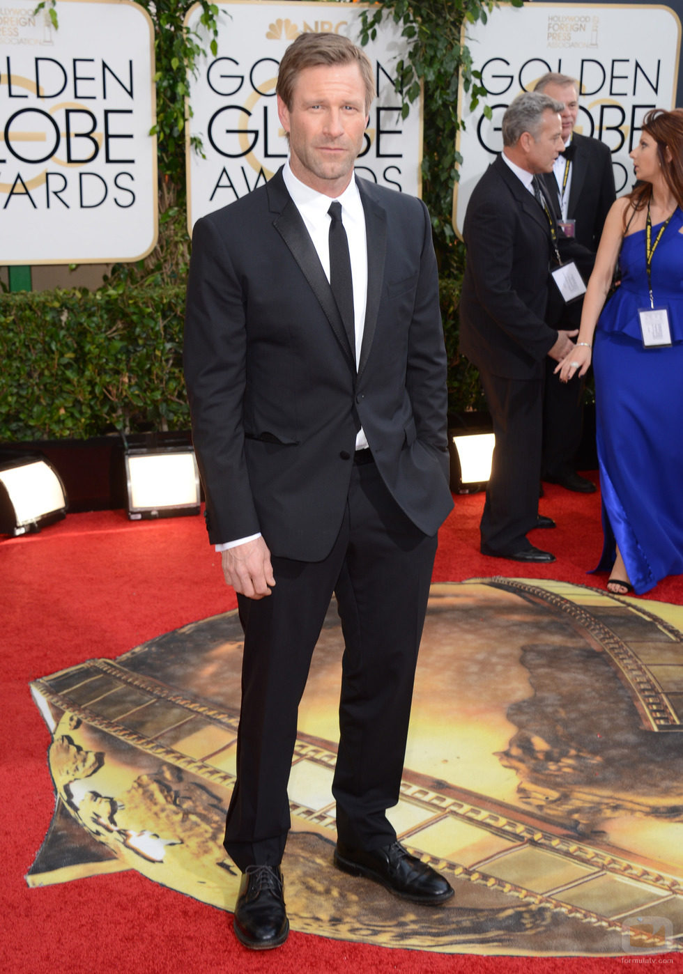 Aaron Eckhart en los Globos de Oro 2014