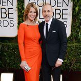 Matt Lauer y Savannah Guthrie en los Globos de Oro 2014