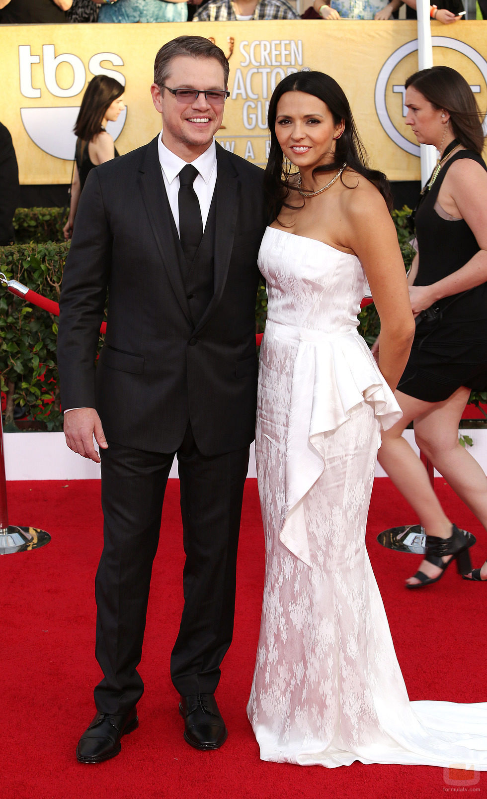 Matt Damon y Luciana Barroso en los SAG 2014