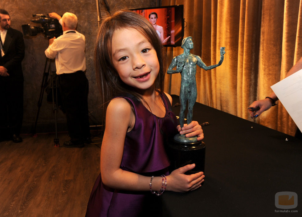 Aubrey Anderson-Emmons con el SAG Award 2014 a Mejor Comedia