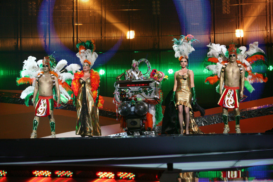 El Pavo Dustin en la semifinal de Eurovision 2008