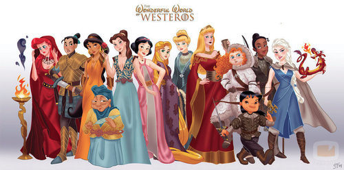 Las princesas Disney dibujadas como personajes de 'Juego de tronos'