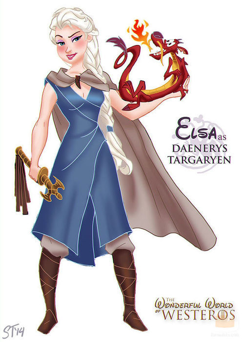 La princesa Elsa como Daenerys Targaryen, de 'Juego de tronos'