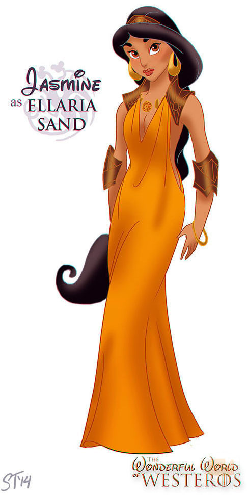 La princesa Jasmín como Ellaria Sand, de 'Juego de tronos'