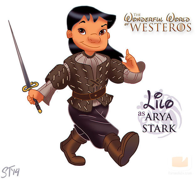 Lilo como Arya Stark, de 'Juego de tronos'